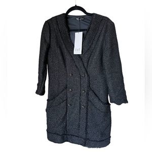 ZARA NWT Tweed Dress Black
